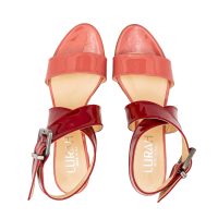 Sandalo vernice doppia fascia rosa rosso numeri grandi_41_42 43_44_45