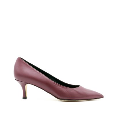 Décolleté Bordeaux In Pelle Con Tacco Rocchetto 5 cm